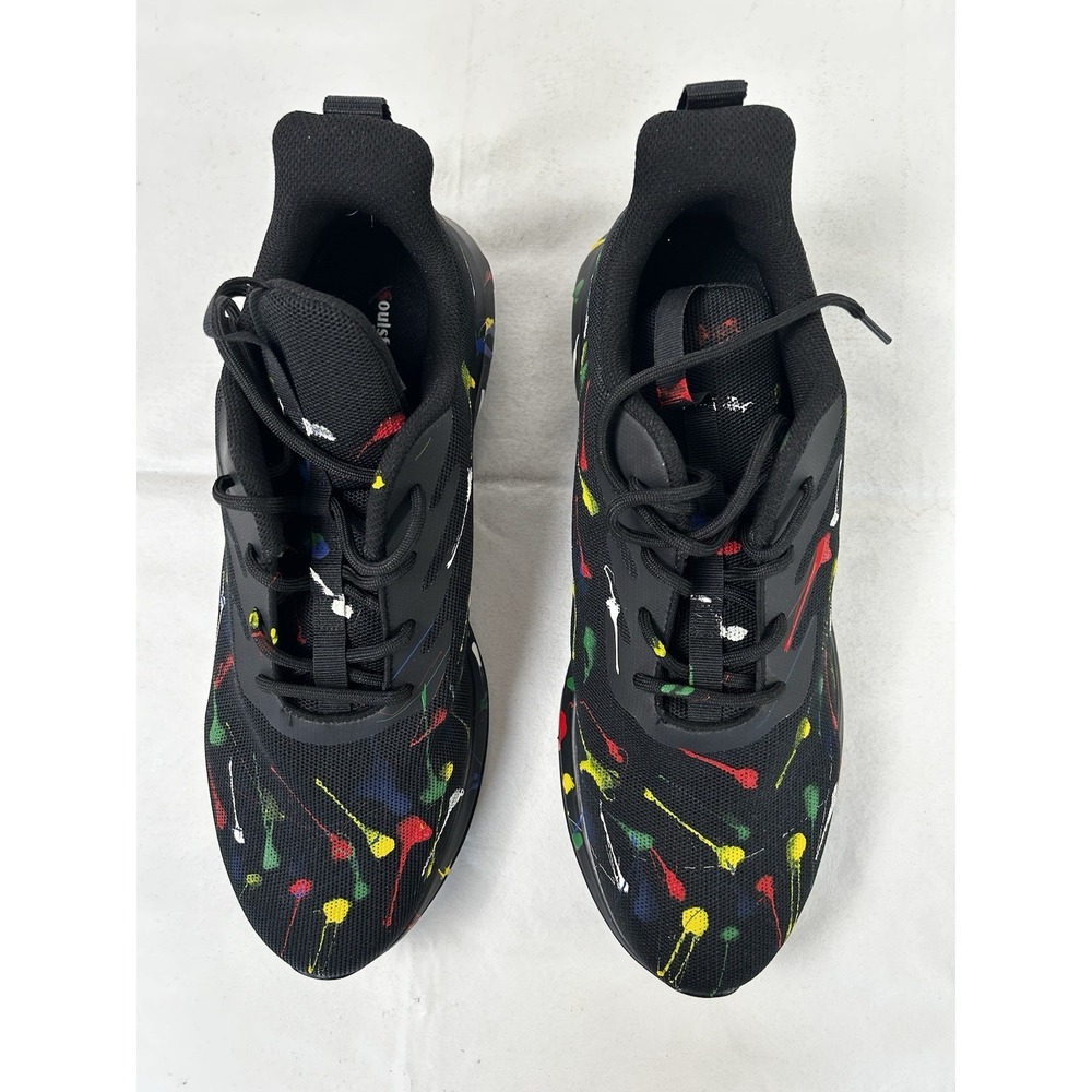 Soulsfeng Sneakers Running Shoes Men's Sz 15.5 Black Olympic Spray Paint Splash - Picture 4 of 16